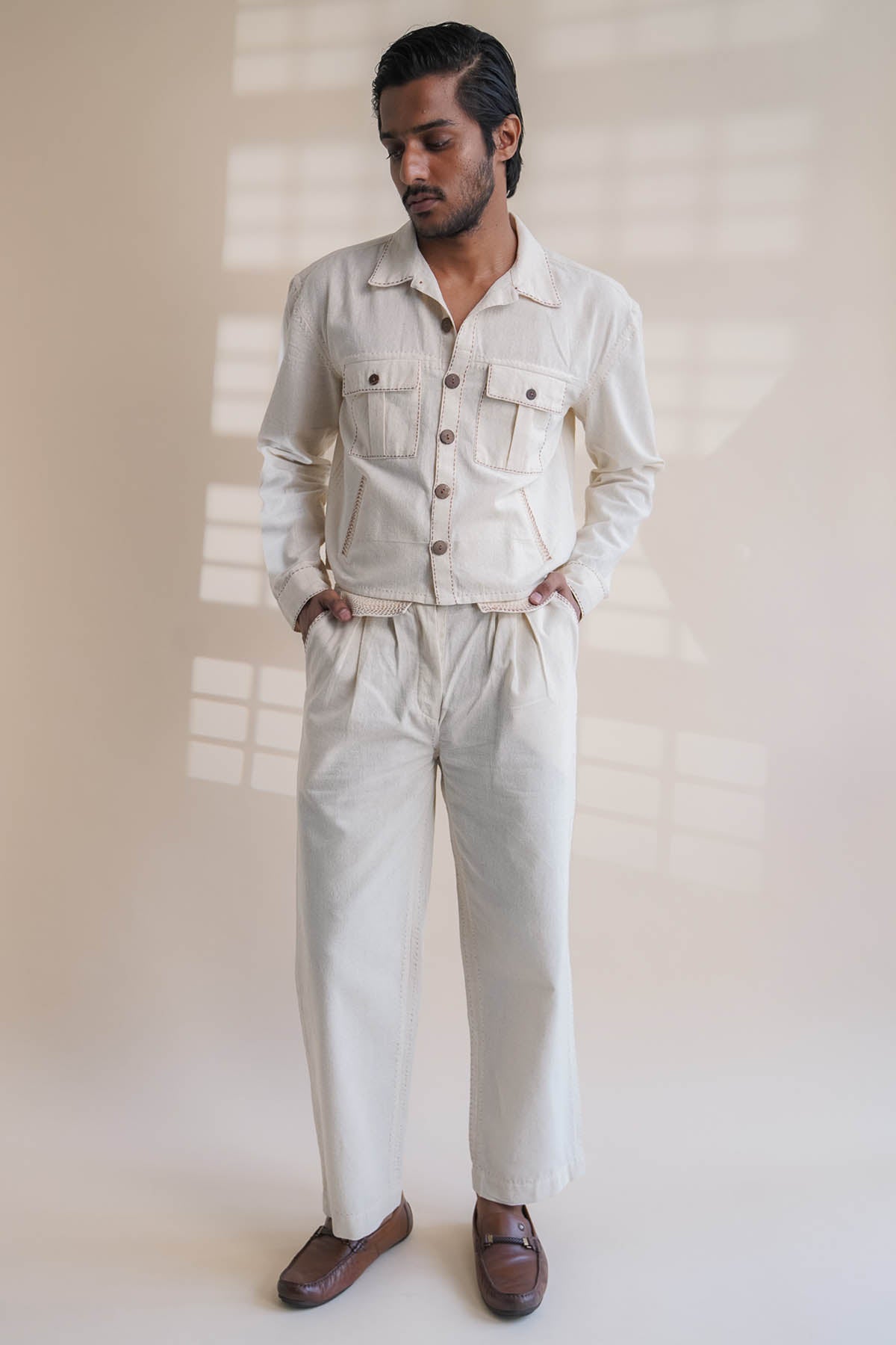 Buy Designer 100% cotton Jacket Style Shirt By Lafaani